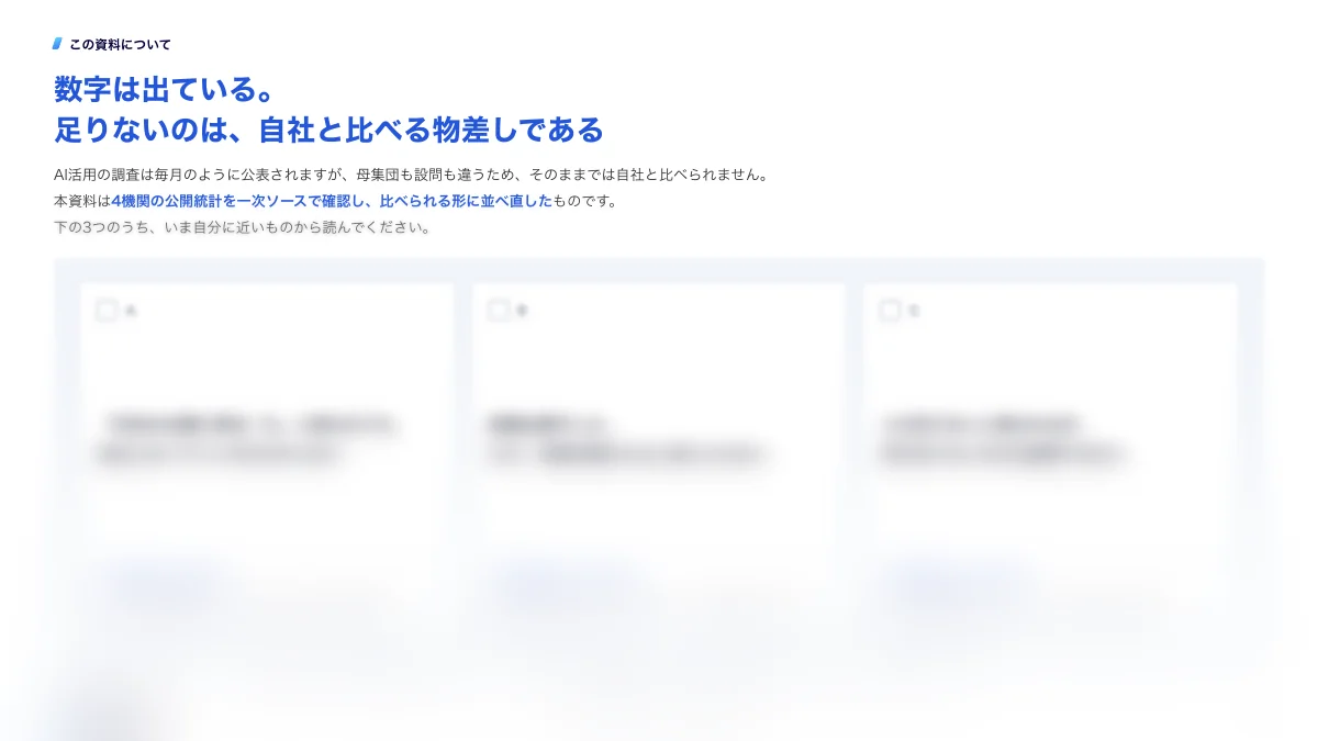 AI導入率はなぜ2.5倍も差が出るのか|投資と人材不足を4機関調査で比較のサンプルページ2